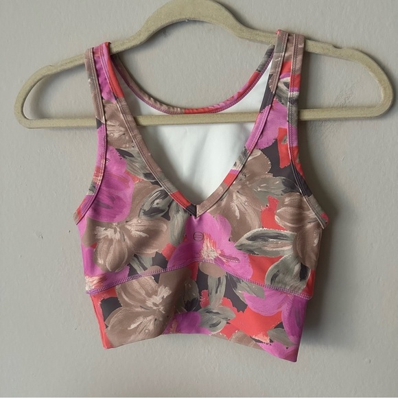 Saltwater Luxe Pink Floral Crop Balance Tank Small - Picture 6 of 9